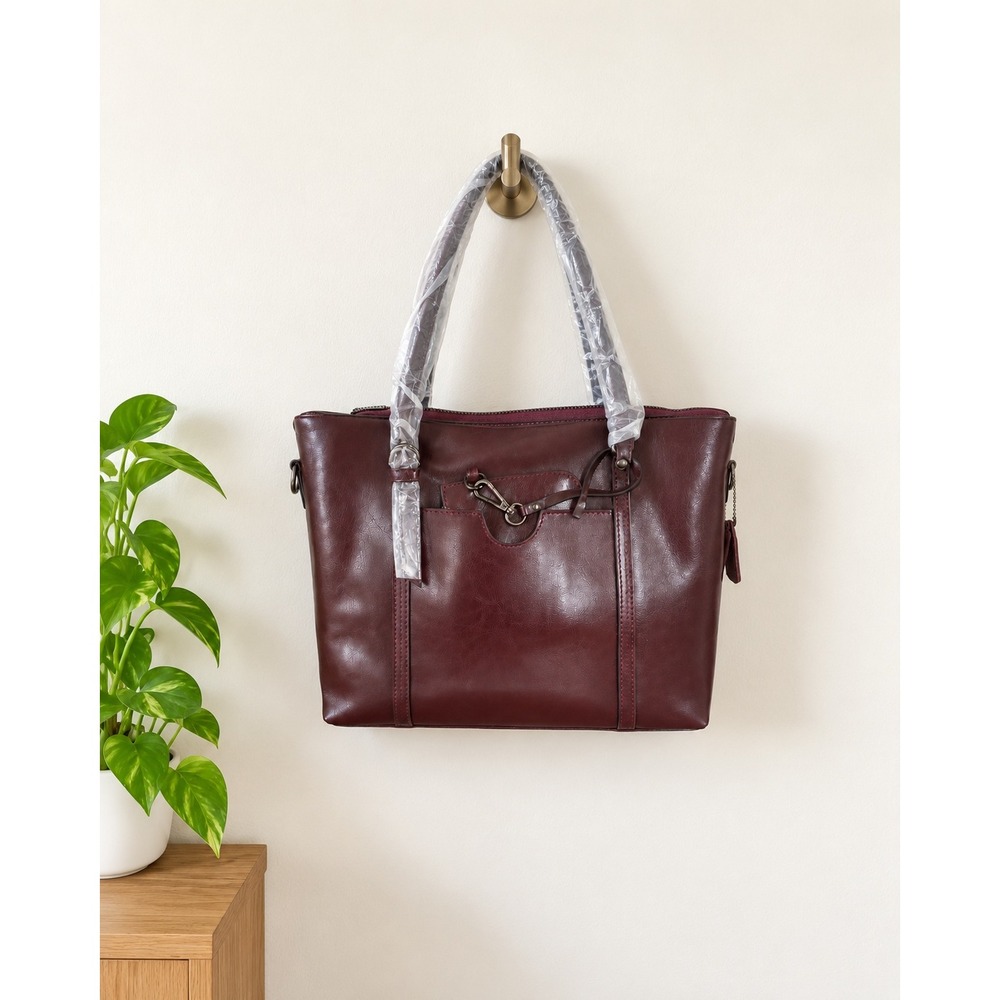 MDBM Maison de Beauté Marseille Burgundy Leather Satchel Crossbody Bag NWOT